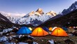 © Bihi - Illuminated tents nestled in a mountainous valley at dawn