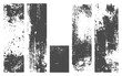 © FADED REBEL - Overlay textures set stamp with grunge effect. Old damage Dirty grainy and scratches. Set of different distressed black grain texture. Distress overlay vector textures.