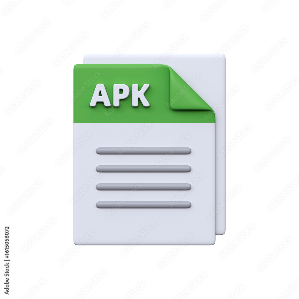 APK file, format, 3D icon. Android package for mobile app installation ...