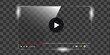 © Vector Nexus - video player, modern transparent streaming interface with play button controls and glowing UI elements perfect for media overlay template screen design composition presentation
