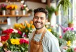 © Jazzy - Young latin man florist smiling confident standing at flower shop