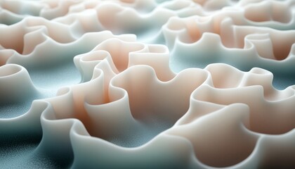 Canvas Print - gentle dynamic waves forming abstract in soft monochrome colors, fluid ripples creating serenity