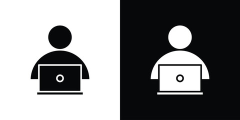 Programmer icon, vector flat icon. Flat illustration.