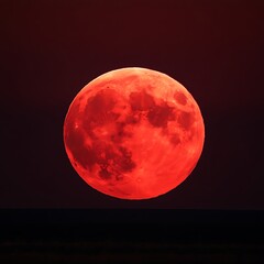 moonlight adventure with glowing red moon and peaceful environment high resolution picture