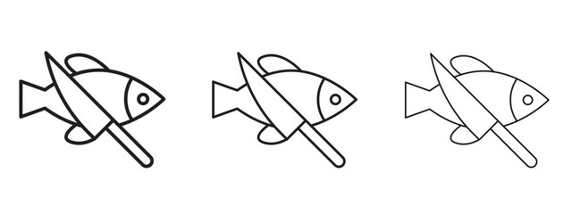 Wall Mural - fish and a knife icon. simple element illustration. can be used for web and mobile.