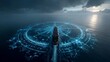 © Anique - A ship sailing on a digital data ocean, with an AI compass guiding it toward its destination Data Science and Analytics Business Intelligence and Strategy