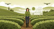 © Supri - Woman Managing Precision Farming With Drones And Data Visualization