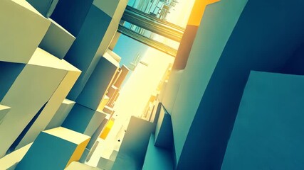 Canvas Print - abstract cityscape: a digital dawn