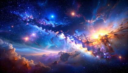 Wall Mural - universe with stars, constellations, galaxies, nebulae and gas and dust clouds