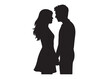 © Adobe design - romantic couples logo silhouette vector illustration, wedding couple silhouette vector logo, beautiful romantic couples pose logo vector silhouette on white background,