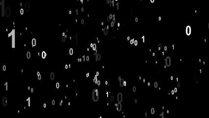 high tech binary data information abstract background, animation for programming, computer coding concept	