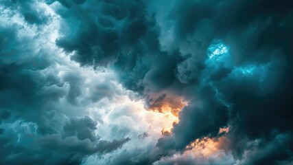 Wall Mural - a plane flying through a cloudy sky