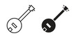 © Franklin - Banjo icon vector in simple flat design, outline.