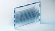 © ALI - Isolated Soccer Goal with Blue Stripes on a Light Blue Background