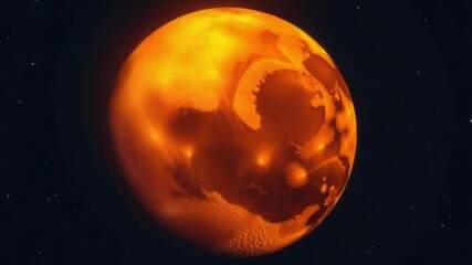 Wall Mural - a planet glows brightly in the dark night sky