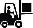 © Tamjida Alam - Silhouette forklift truck carrying box icon delivery vehicle vector illustrator