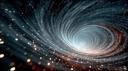 Poster - a glowing tunnel of light particles and mist, forming a cosmic and ethereal gateway in a surreal env