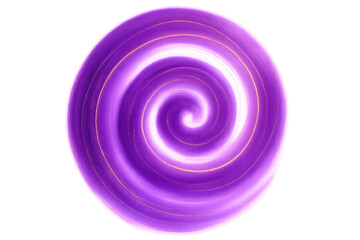 Wall Mural - purple swirling vortex with golden streaks creating a mesmerizing visual effect, isolated on transpa