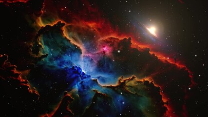 Wall Mural - Vibrant Interstellar Nebula Gas Motion