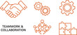 © Tasleem - Teamwork collaboration partnership business strategy cooperation success organization concept icon set vector