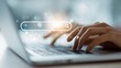 © AndiAzis - Person Using a Laptop with Search Bar Overlay Representing Digital Information Gathering and Internet Research.
