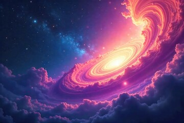 Wall Mural - A mystical, ethereal scene depicting a swirling nebula of vibrant colors, suggesting the vastness and complexity of a soul's journey , pattern, cosmic