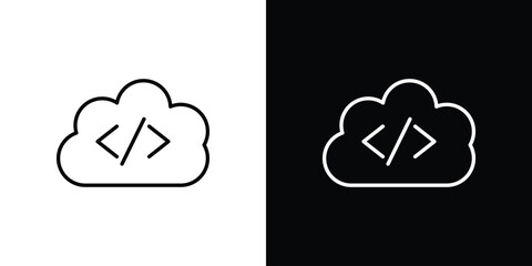 Cloud code icon for template logo, vector designs.