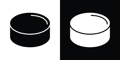 Wall Mural - Hockey puck icon, logo elements of graphic designs
