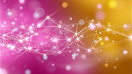 Wall Mural - dynamic animation of glowing white fluid network on colorful background
