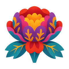Wall Mural - png vibrant floral paper art design