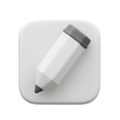 © Itha - 3D Render Of White Pencil Icon On White Rounded Square Background
