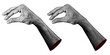 © Nyoman - 2 style Halftone hands collection. Halftone hands show the pinching gesture. Stylish halftone collage design elements. Hand gestures in pop art style. Transparent background