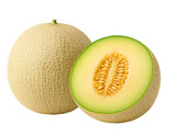 Fresh whole melon beside a juicy half-cut for food ads, packaging, or healthy lifestyle visuals