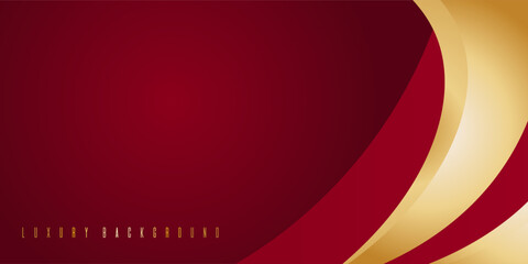 Wall Mural - abstract background design modern red and gold geometric elements vector illustration