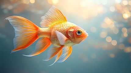 Wall Mural - Regal and graceful golden angelfish with vibrant flowing fins