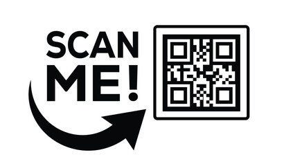 scan qr code icon. digital scanning qr code. qr code scan for smartphone. scan here text on top of t