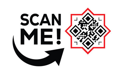 scan qr code icon. digital scanning qr code. qr code scan for smartphone. scan here text on top of t