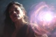 © fotofabrika - Woman casting a spell with mystical energy in an enchanted setting during twilight hours