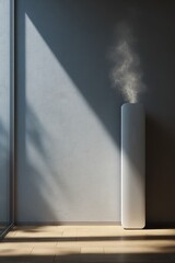 Wall Mural - Modern minimalist interior with tall humidifier and soft natural light,International Day of Clean Air
