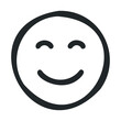 © eclipse - Simple black and white smiley face icon with happy expression