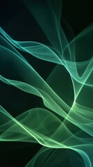 Wall Mural - stunning photo of abstract green light waves.