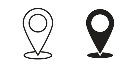 Wall Mural - Location pin icon graphic doodle, sketch, outline drawing Vector illustration