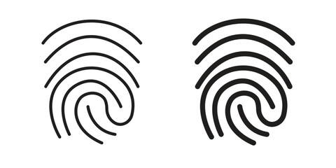 Wall Mural - Fingerprint icon graphic doodle, sketch, outline drawing Vector illustration