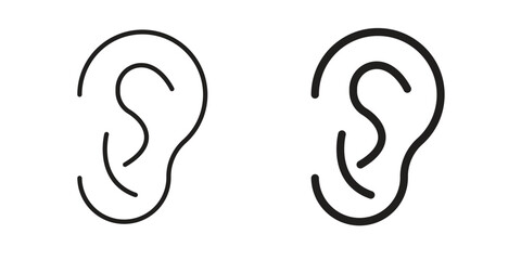 Wall Mural - Ear icon graphic doodle, sketch, outline drawing Vector illustration