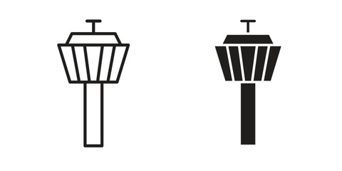 Wall Mural - Control Tower icon graphic doodle, sketch, outline drawing Vector illustration