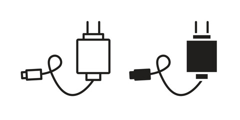 Wall Mural - Charger icon graphic doodle, sketch, outline drawing Vector illustration