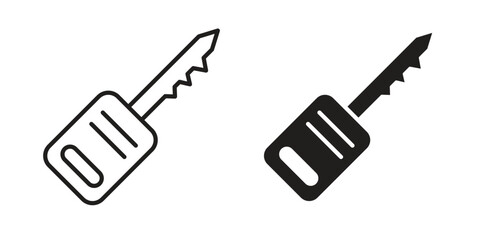 Wall Mural - Car key icon graphic doodle, sketch, outline drawing Vector illustration