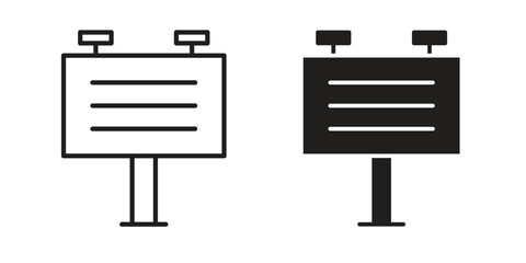 Wall Mural - Billboard icon graphic doodle, sketch, outline drawing Vector illustration