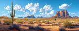 Arizona desert landscape background. ai generative.