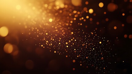 Wall Mural - abstract golden bokeh lights on dark background.